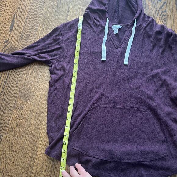 Market & Spruce Kallon Brushed Knit Hoodie Purple Pullover - Small - Picture 8 of 9